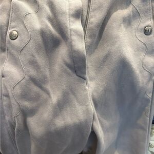 Celine 50 Light Gray Equestrian Riding Breeches with Button Accents